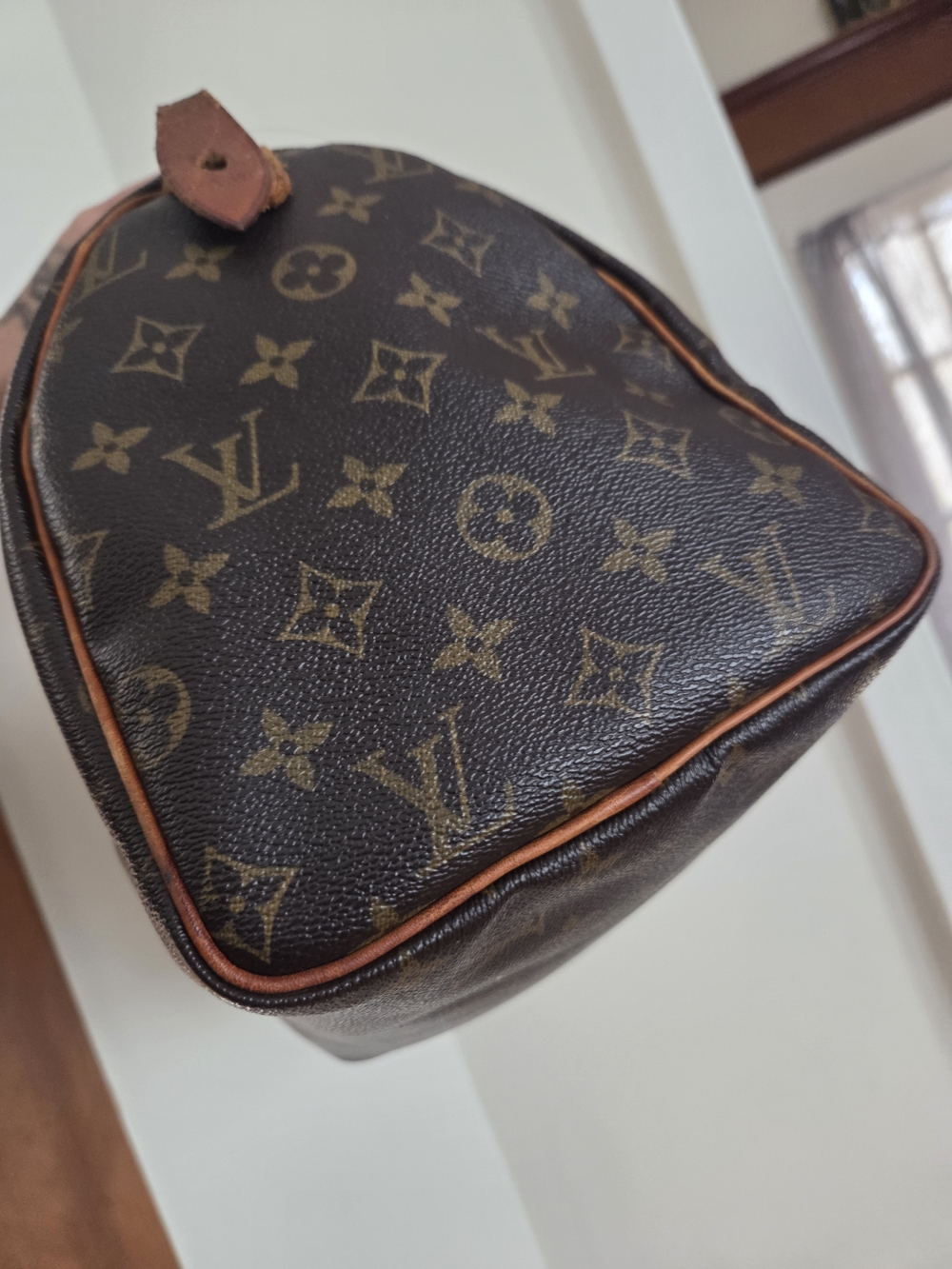 Vintage Louis Vuitton Speedy 30 Brown Monogram W/ LV Bag Charm Authentic - Picture 8 of 12